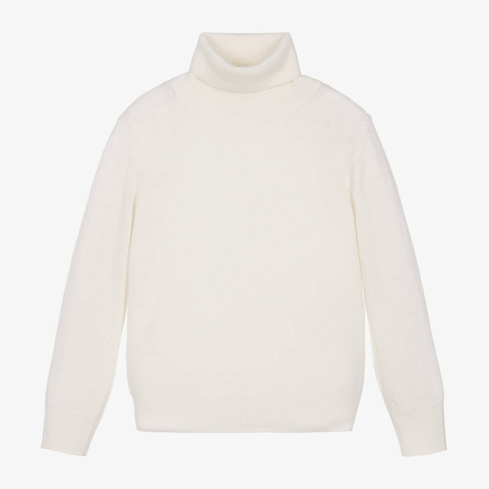 Il Gufo - Boys Ivory Wool Roll Neck Sweater | Childrensalon