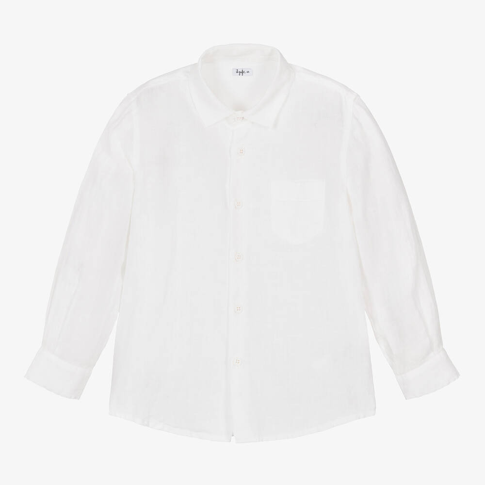 Il Gufo - Boys White Linen Shirt | Childrensalon