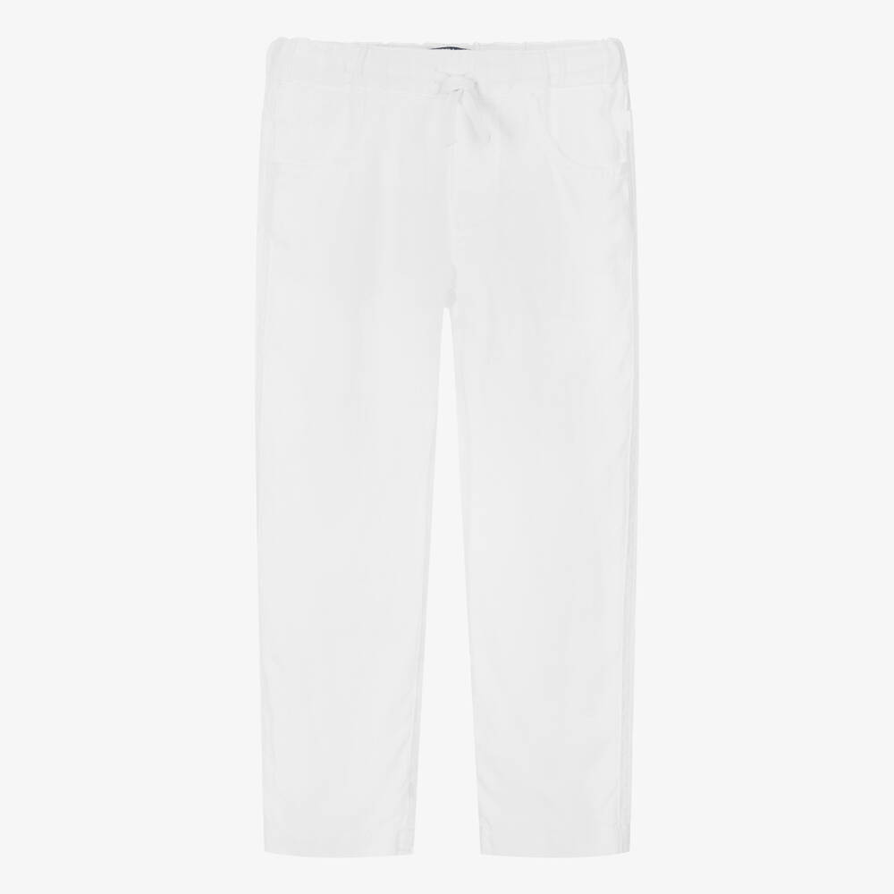 Il Gufo Babies' Boys White Linen Trousers