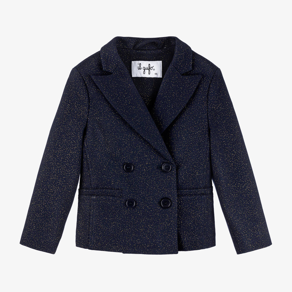 Il Gufo - Girls Blue Sparkle Blazer | Childrensalon