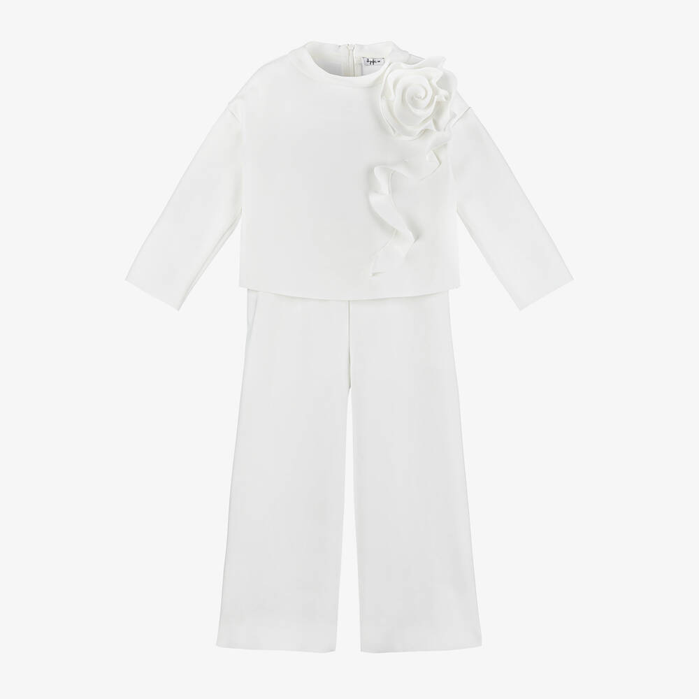 Il Gufo - Girls Ivory Cady Trouser Set | Childrensalon