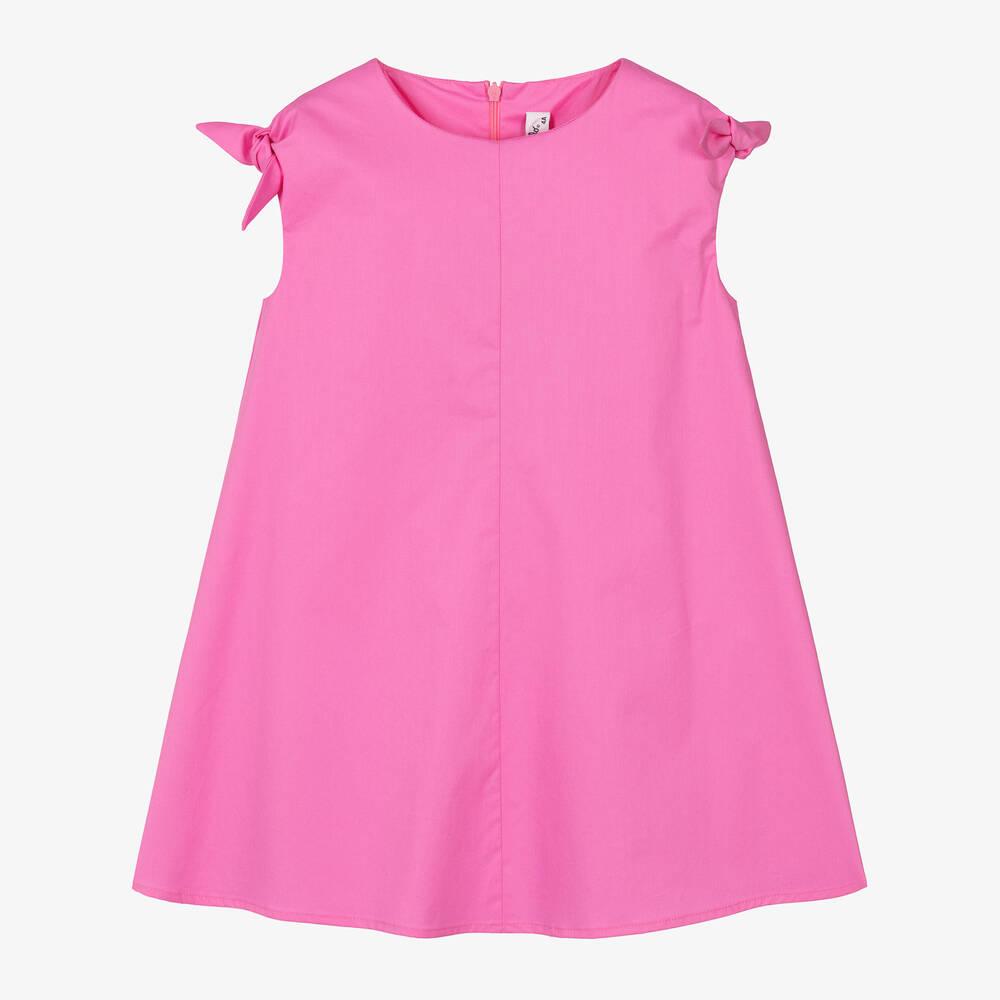 Il Gufo - Girls Pink Cotton Trapeze Dress | Childrensalon