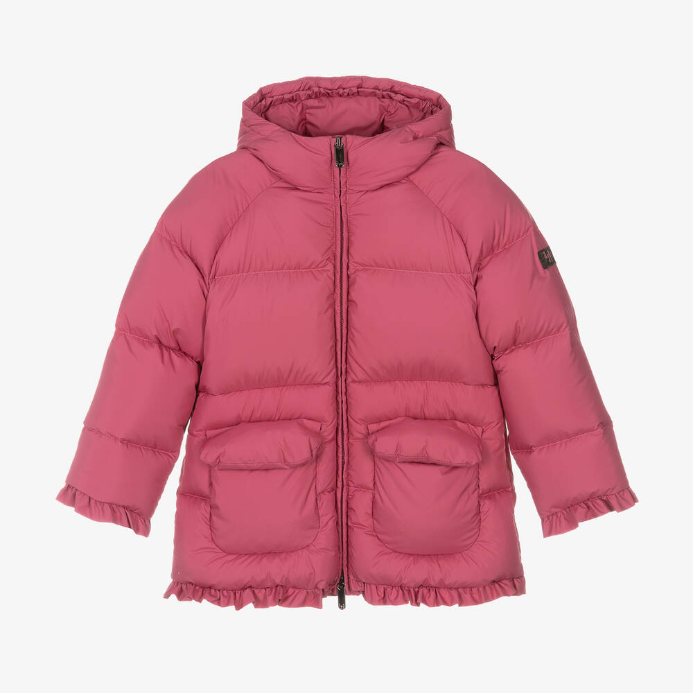 Il Gufo - Girls Pink Down Padded Puffer Coat | Childrensalon