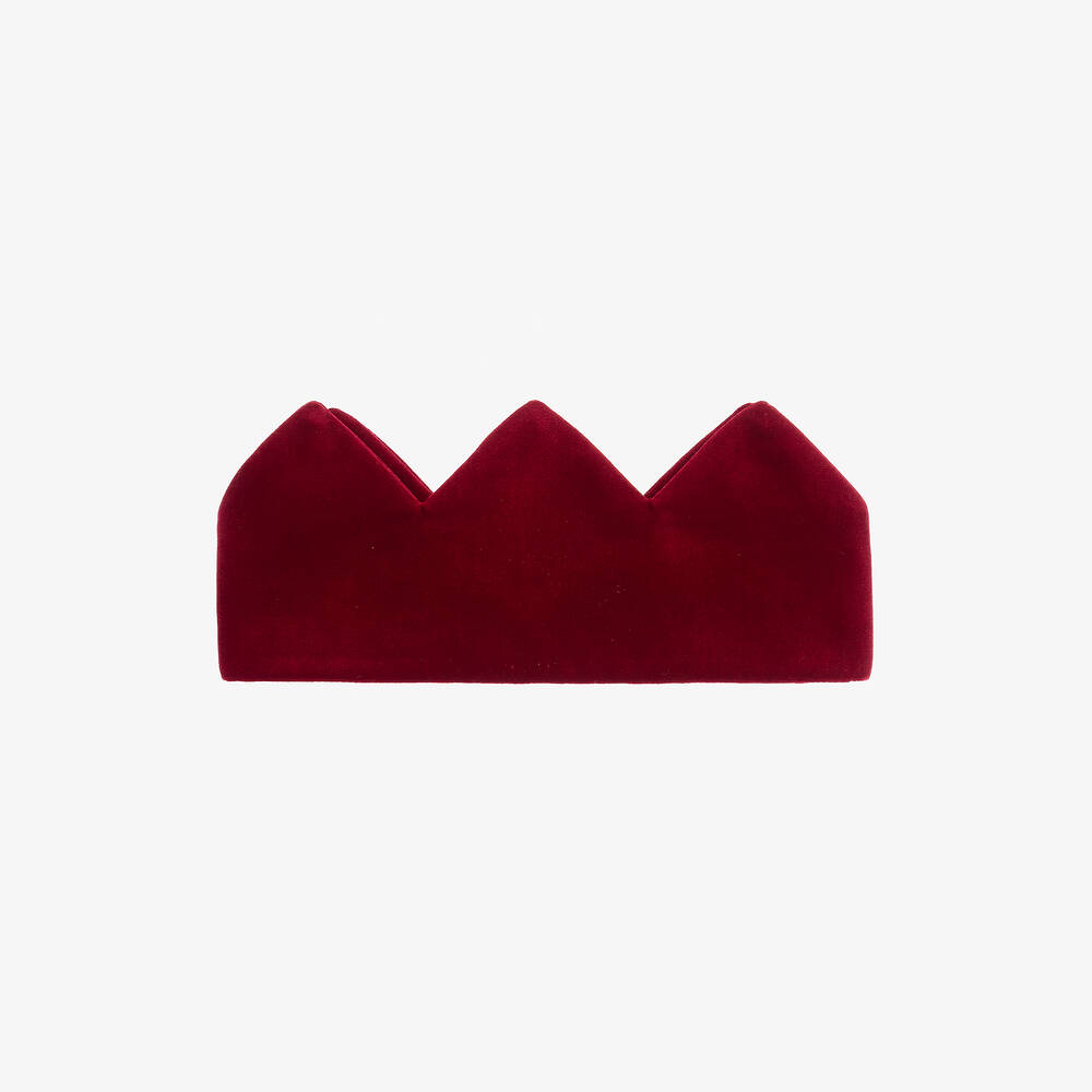 Il Gufo - Girls Red Velvet Crown Headband | Childrensalon