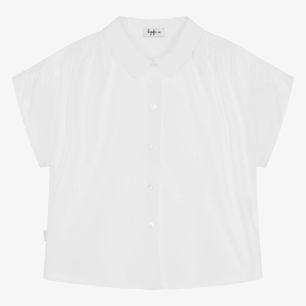 Il Gufo - Белая блузка из поплина для девочек | Childrensalon