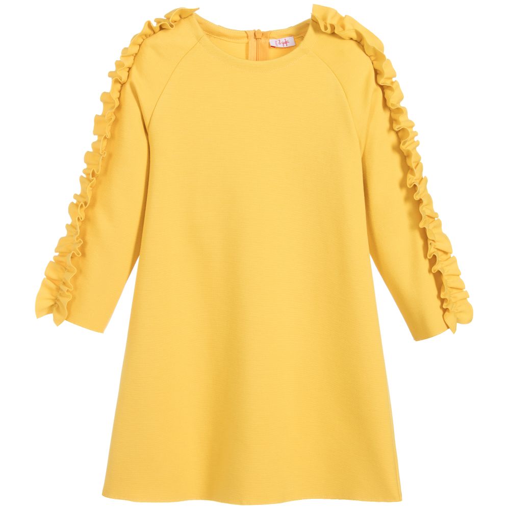 Il Gufo - Girls Yellow Ruffle Dress | Childrensalon