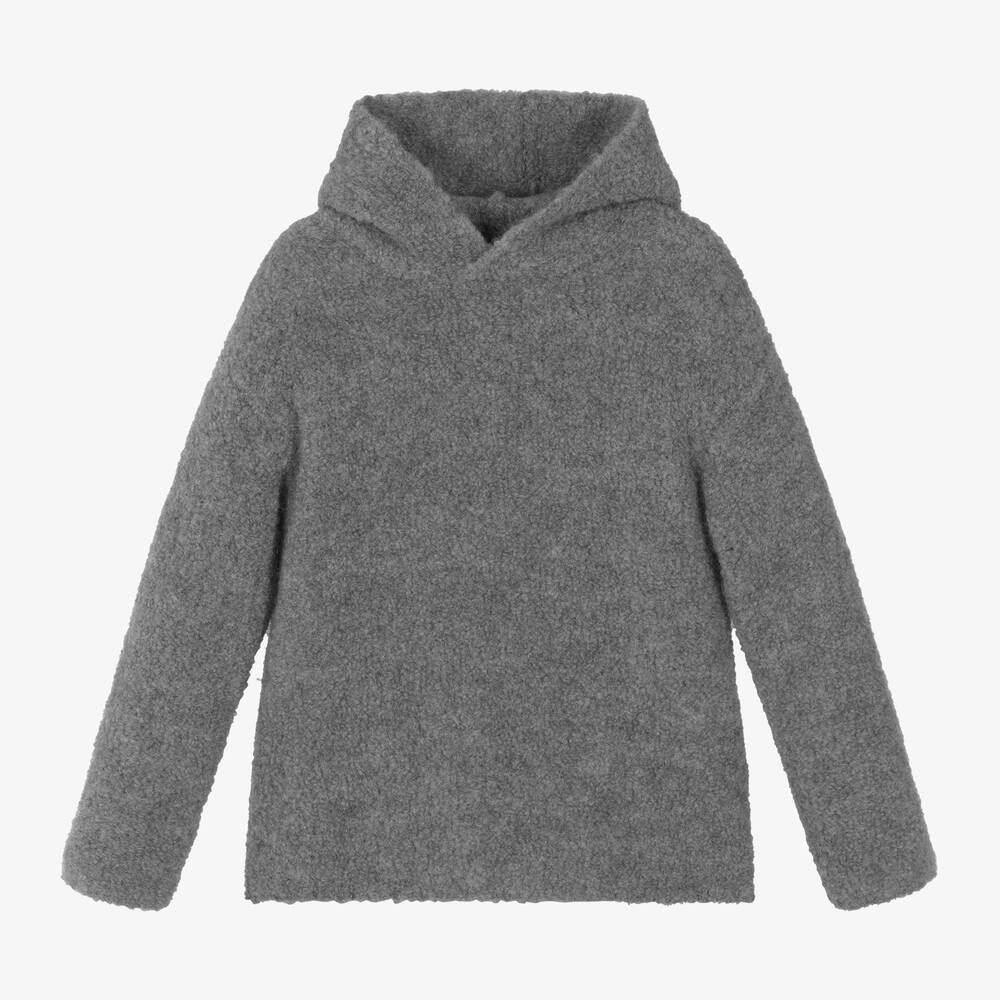 Il Gufo - Grey Wool Fleece Hoodie | Childrensalon