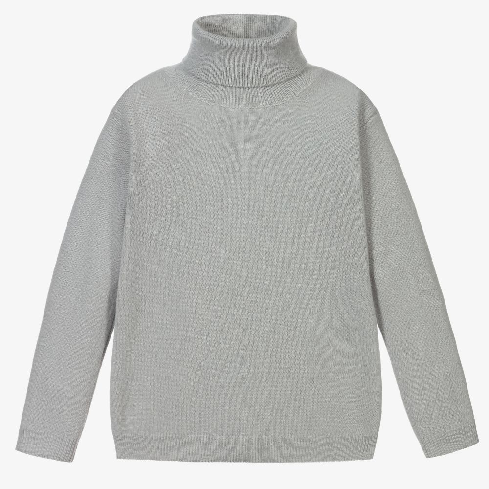 Il Gufo Babies' Grey Wool Roll Neck Sweater
