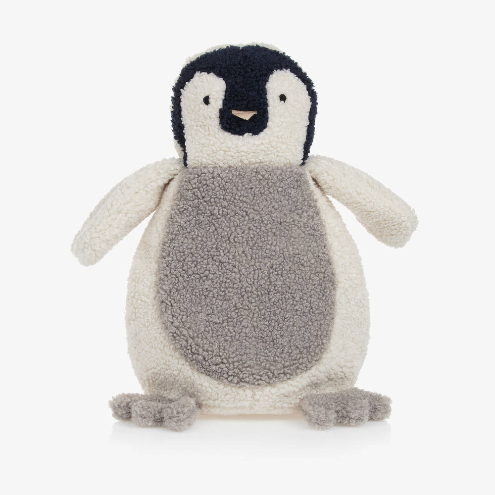 Il Gufo - Ivory Fleece Penguin Backpack (30cm) | Childrensalon