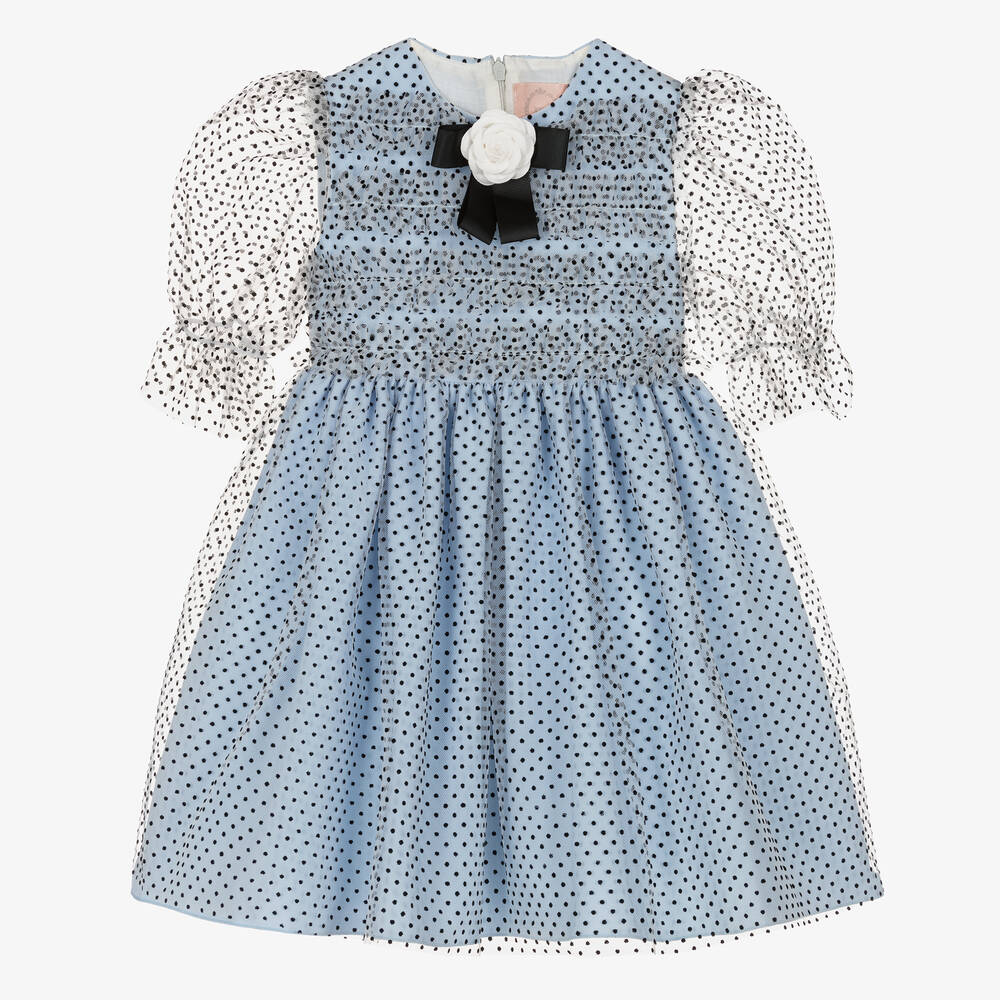 Irpa - Голубое платье из тюля в горошек | Childrensalon