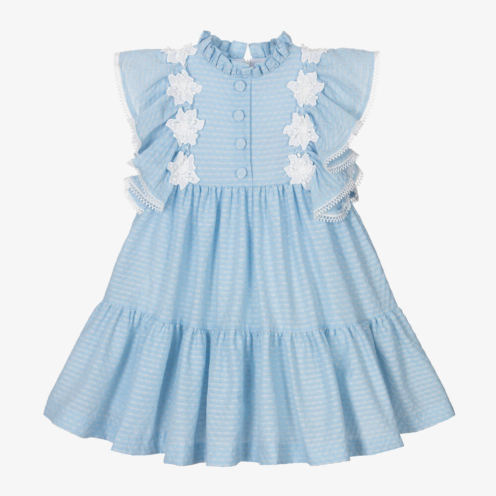 Irpa - Girls Pale Blue Sparkly Dress | Childrensalon