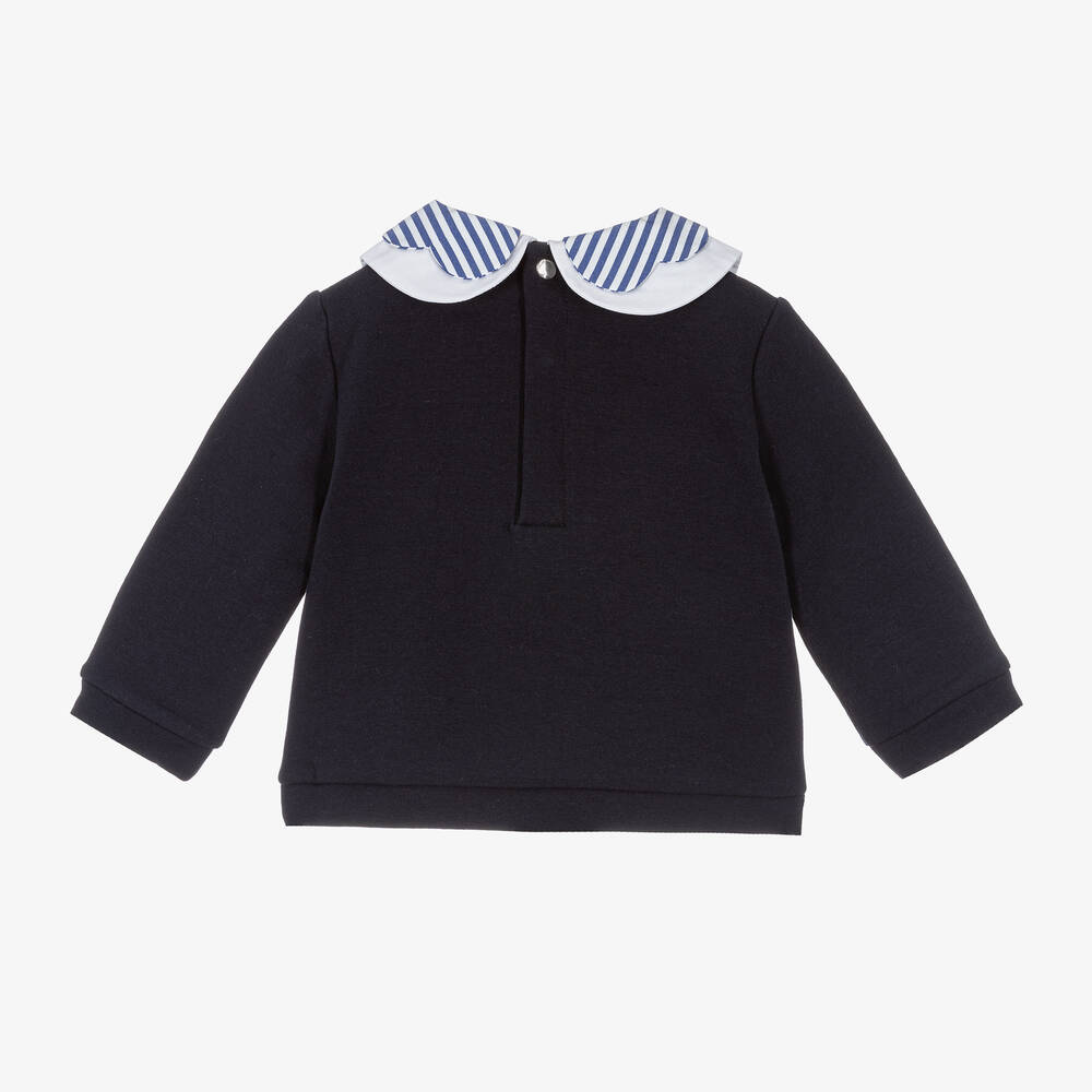 Jacadi Paris - Girls Blue Cotton Sweatshirt | Childrensalon