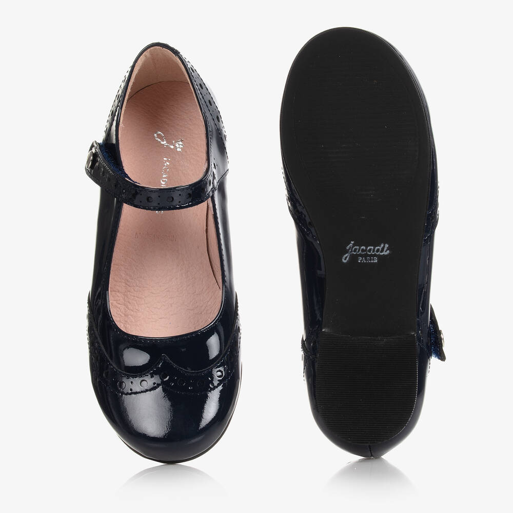 Jacadi Paris - Girls Navy Blue Patent Shoes | Childrensalon