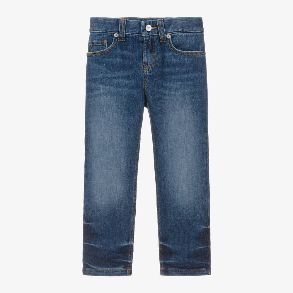 JACQUEMUS - Синие свободные джинсы прямого кроя | Childrensalon