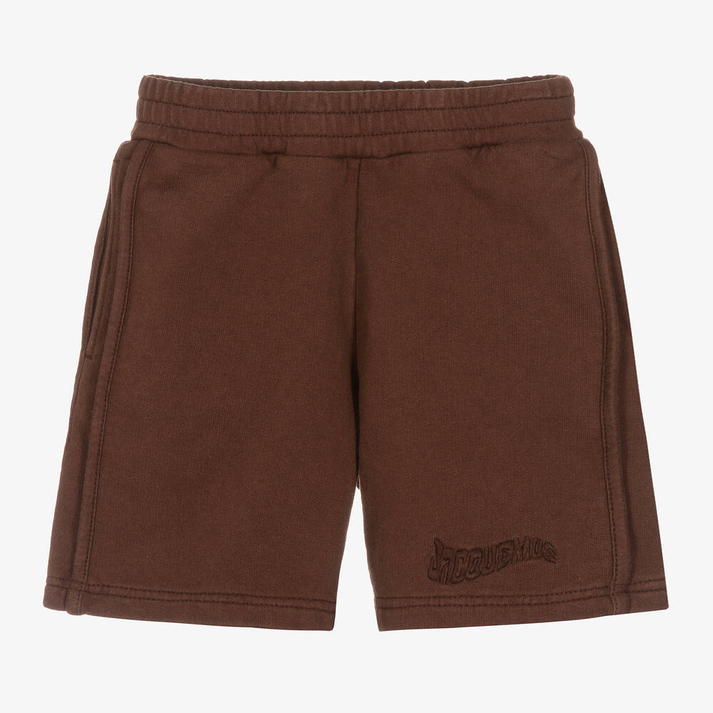 JACQUEMUS - Brown Cotton Jersey Shorts | Childrensalon