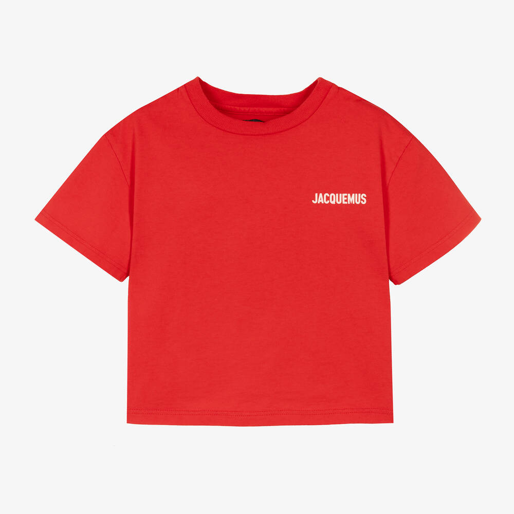 JACQUEMUS - Red Cotton T-Shirt | Childrensalon