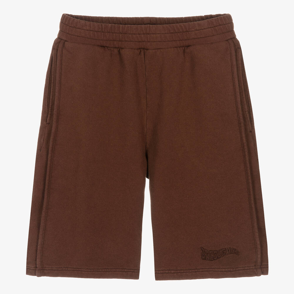 Shop Jacquemus Enfant Jacquemus Teen Brown Cotton Jersey Shorts