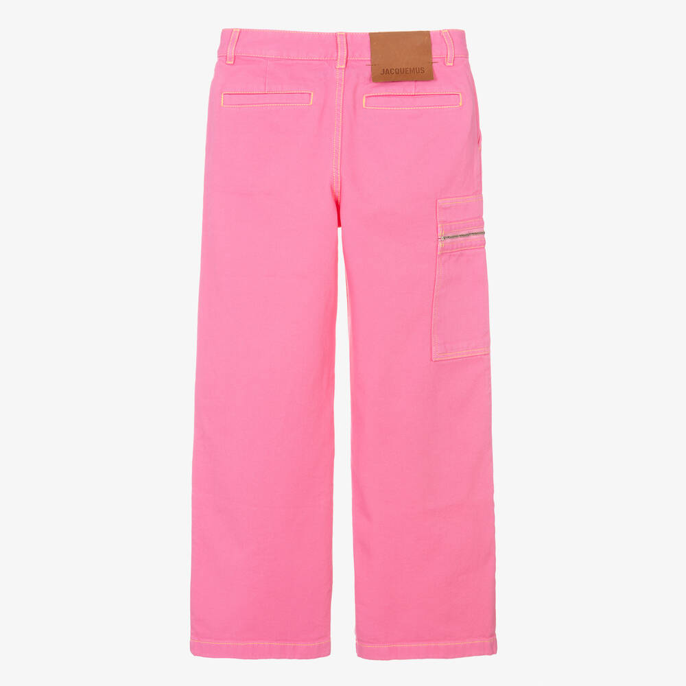 Girls Pink Denim Straight Jeans