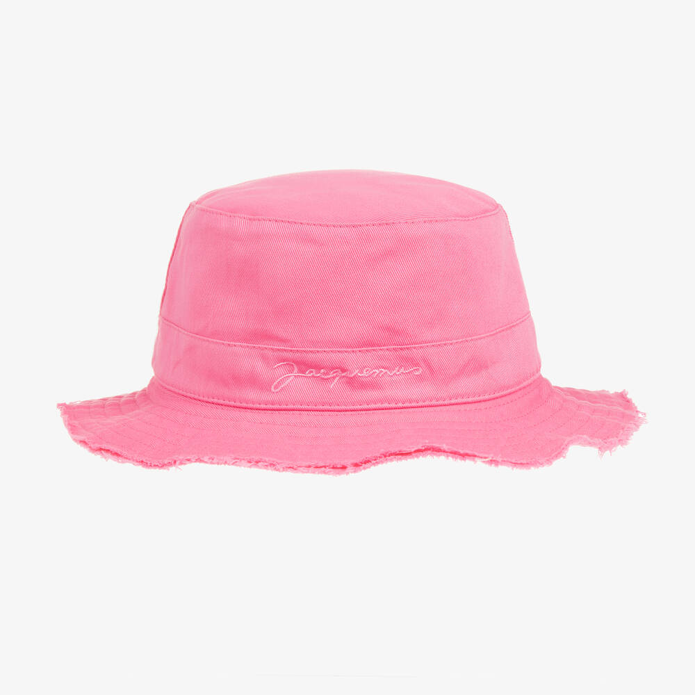 JACQUEMUS - Pink Cotton Bucket Hat | Childrensalon