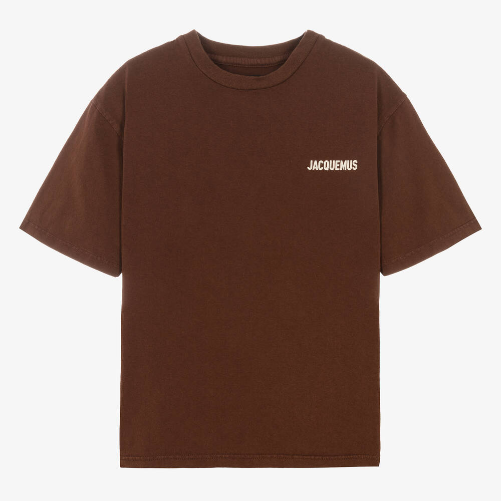 JACQUEMUS - T-shirt en coton marron ado | Childrensalon