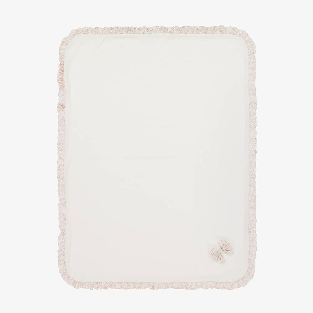 Jamiks - Baby Girls Ivory Velour Blanket (100cm) | Childrensalon