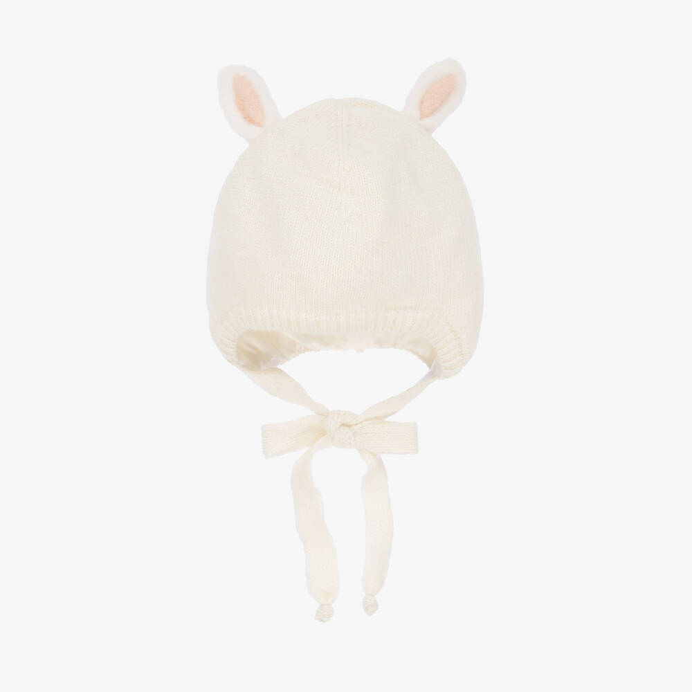 Jamiks - Baby Girls Ivory Wool & Cashmere Hat | Childrensalon