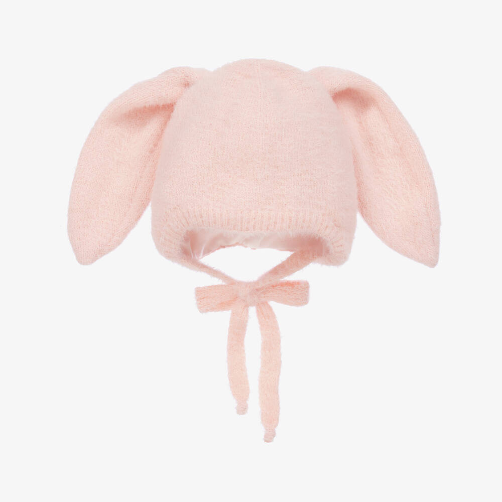 Jamiks - Baby Girls Pink Knitted Bunny Ears Hat | Childrensalon