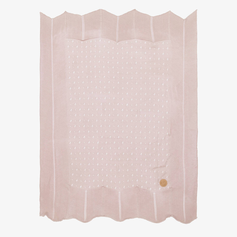 Jamiks - Baby Girls Pink Viscose Knit Blanket (100cm) | Childrensalon
