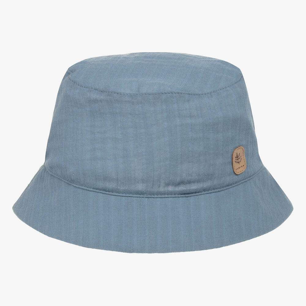 Jamiks - Blue Organic Cotton Bucket Hat | Childrensalon