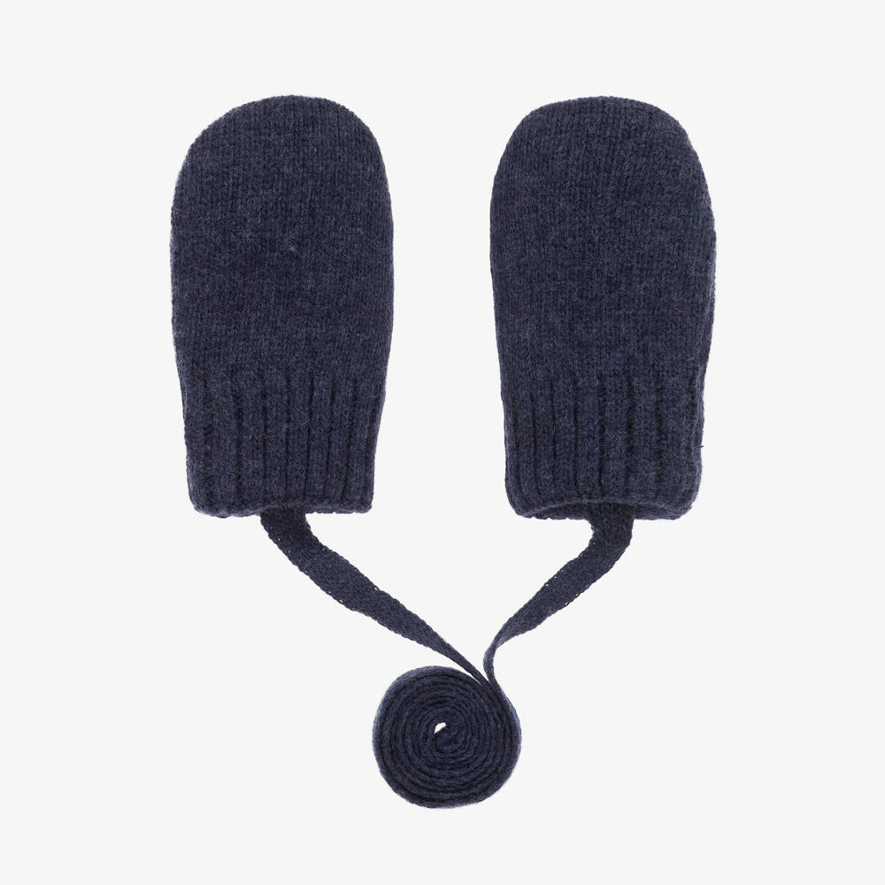 Jamiks - Blue Wool & Cashmere Baby Mittens | Childrensalon