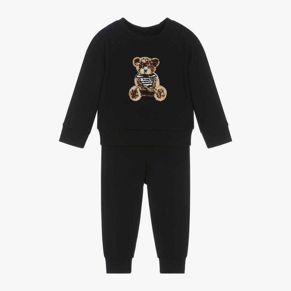 Jamiks - Survêtement noir en bambou ours garçon | Childrensalon