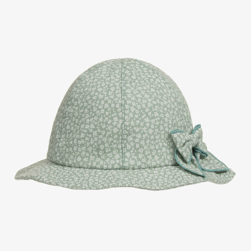 Jamiks - Girls Green Organic Cotton Hat | Childrensalon