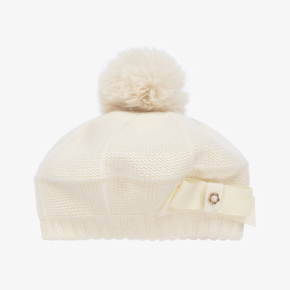 Jamiks - Girls Ivory Wool & Cashmere Beret | Childrensalon