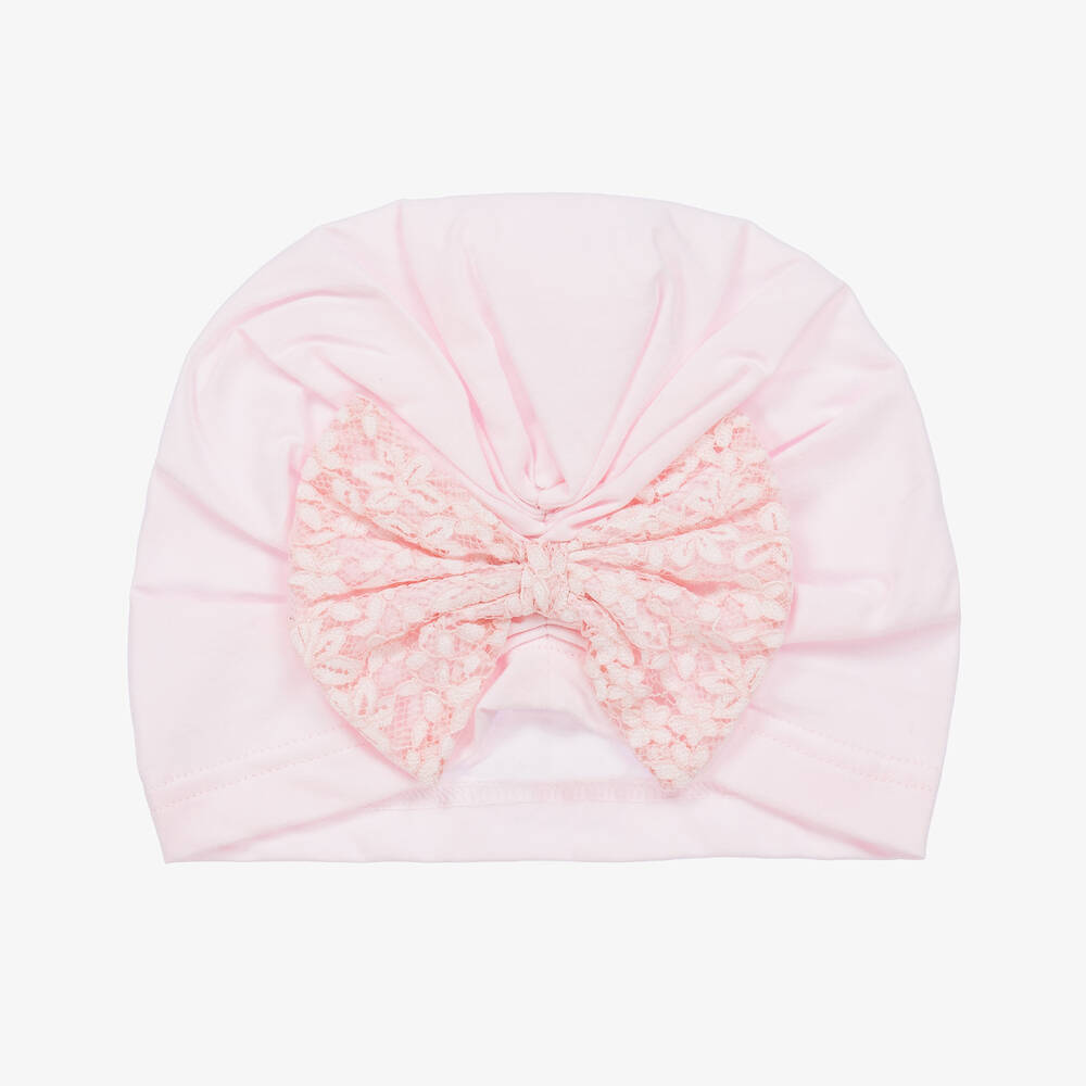 Jamiks - Girls Pink Cotton Bow Turban | Childrensalon