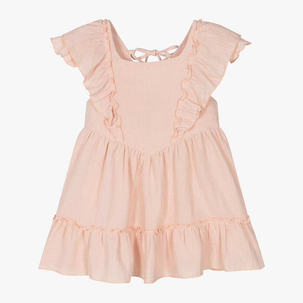 Jamiks - Розовое хлопковое платье для девочек | Childrensalon