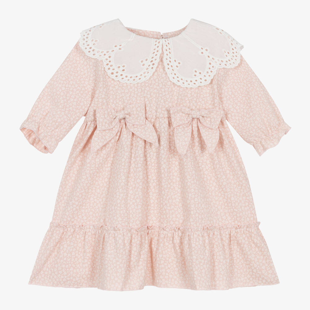 Jamiks - Girls Pink Floral Organic Cotton Dress | Childrensalon