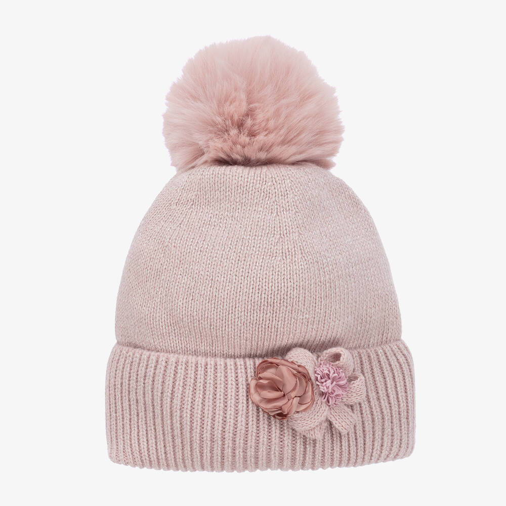 Jamiks - Розовая шапка с цветком и помпоном | Childrensalon