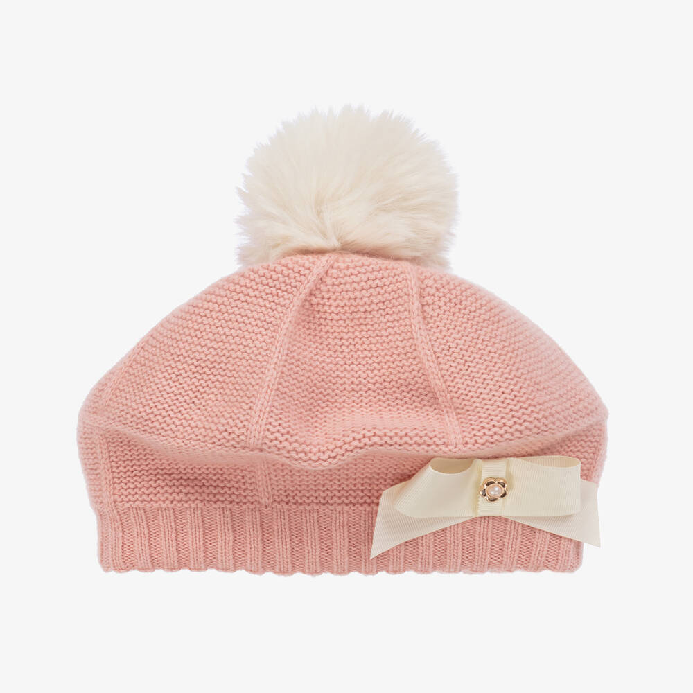 Jamiks - Girls Pink Wool & Cashmere Beret | Childrensalon