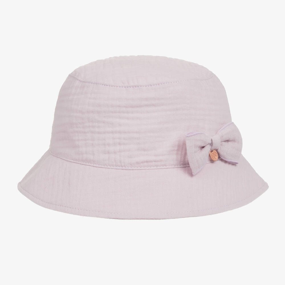 Jamiks - Girls Purple Organic Cotton Sun Hat | Childrensalon