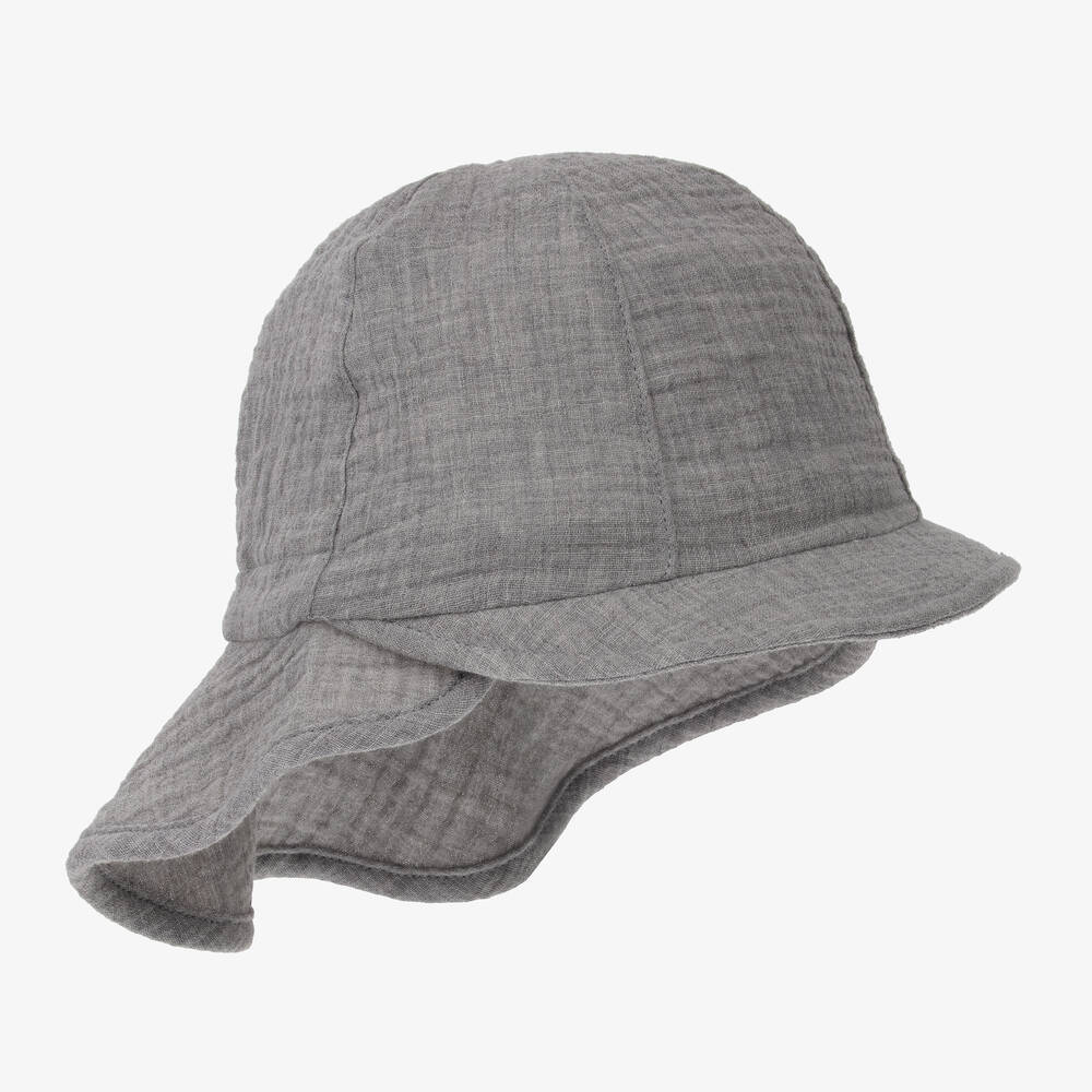 Jamiks - Grey Organic Cotton Sun Hat | Childrensalon