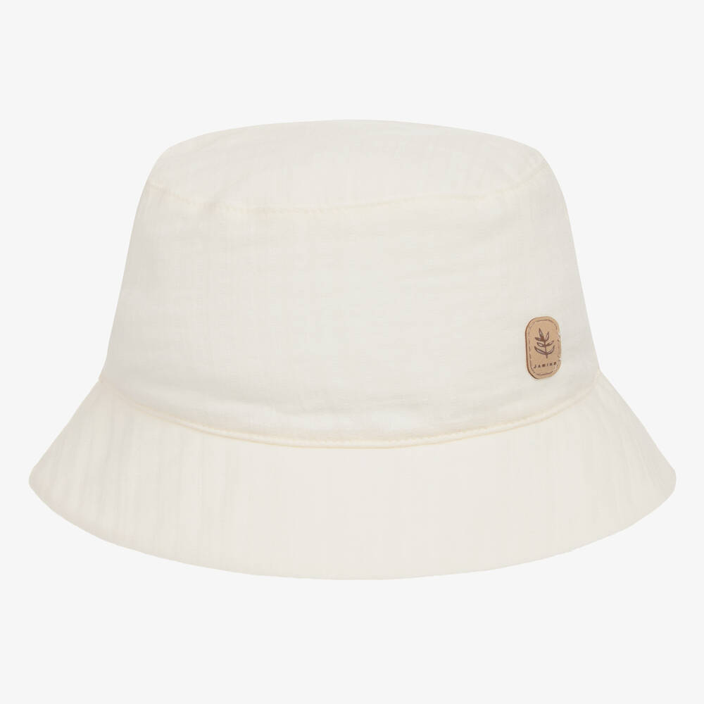 Jamiks - Ivory Organic Cotton Bucket Hat | Childrensalon