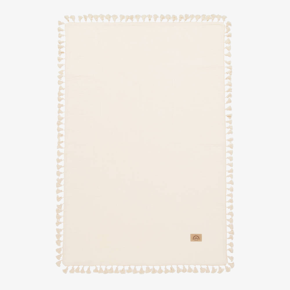 Jamiks - Ivory Organic Cotton Swaddle (100cm) | Childrensalon