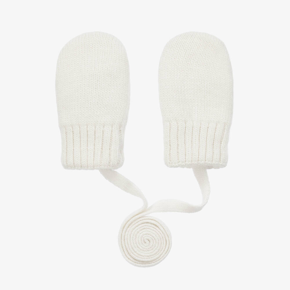 Jamiks - Ivory Wool & Cashmere Baby Mittens | Childrensalon