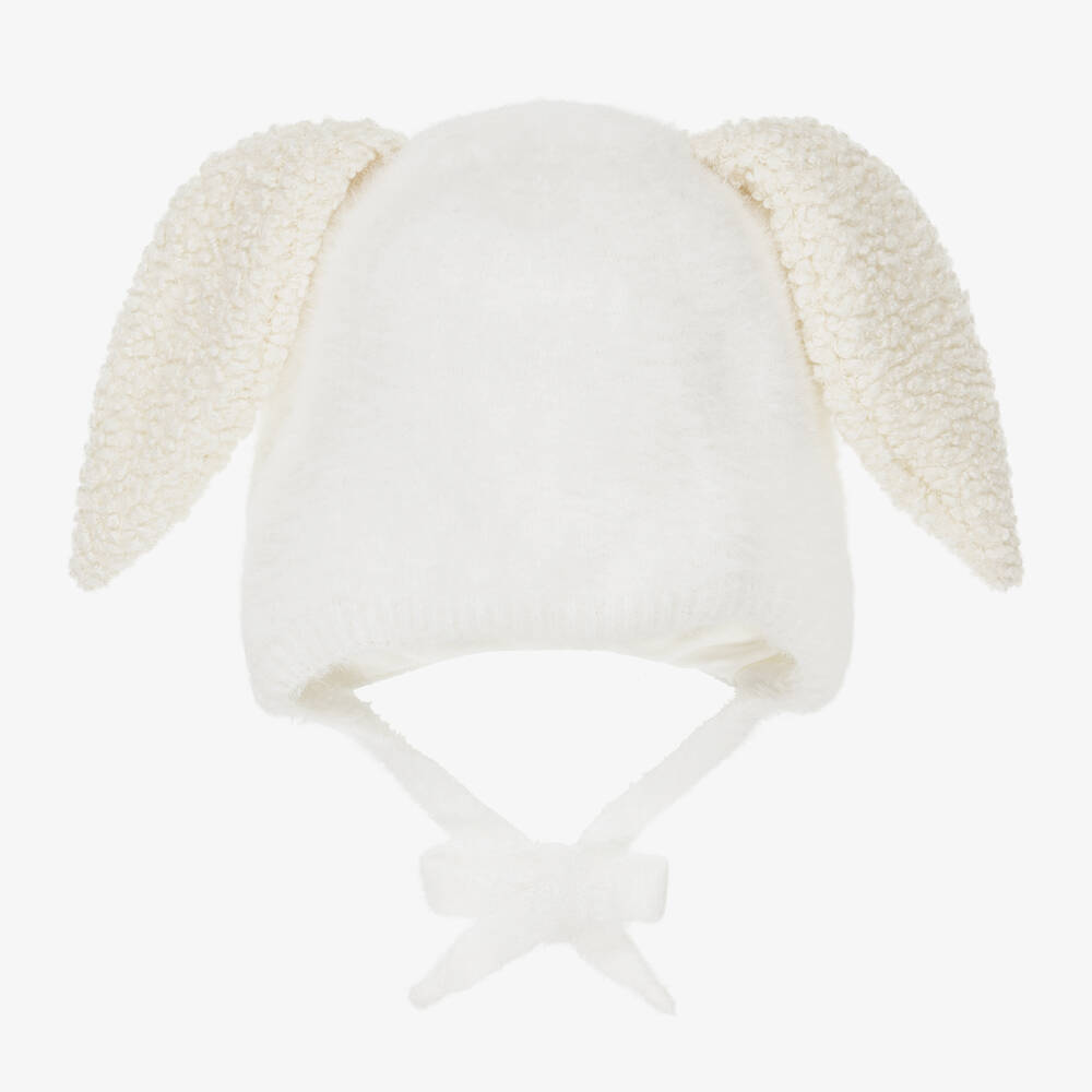 Jamiks - Ivory Wool & Cashmere Bunny Hat | Childrensalon