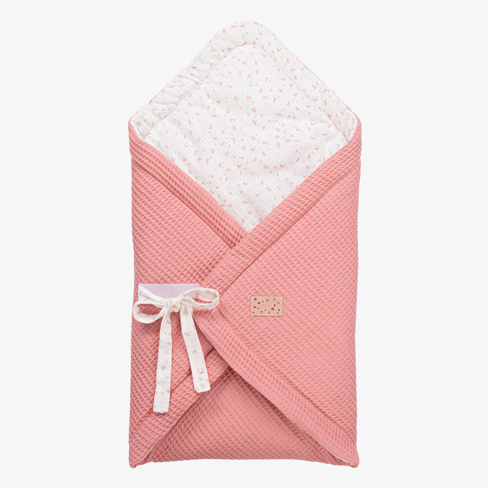 Jamiks - Розовый конверт в цветочек с отворотом (70см) | Childrensalon