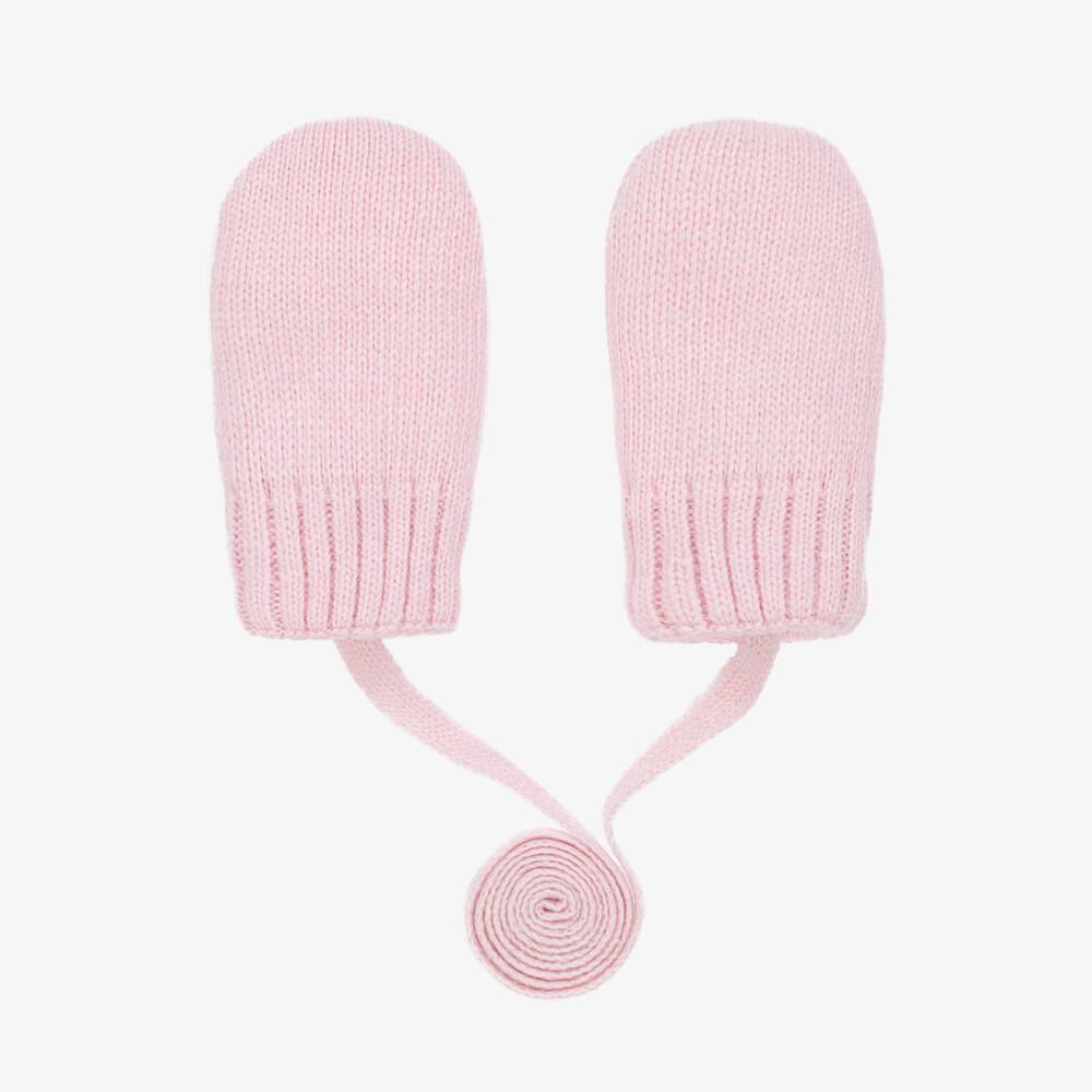 Jamiks - Pink Wool & Cashmere Baby Mittens | Childrensalon