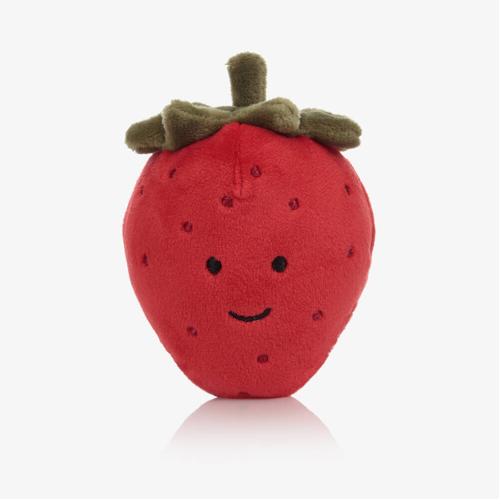 Jellycat - لعبة طريّة Fabulous Fruit Strawberry قطيفة لون أحمر (11سم) | Childrensalon