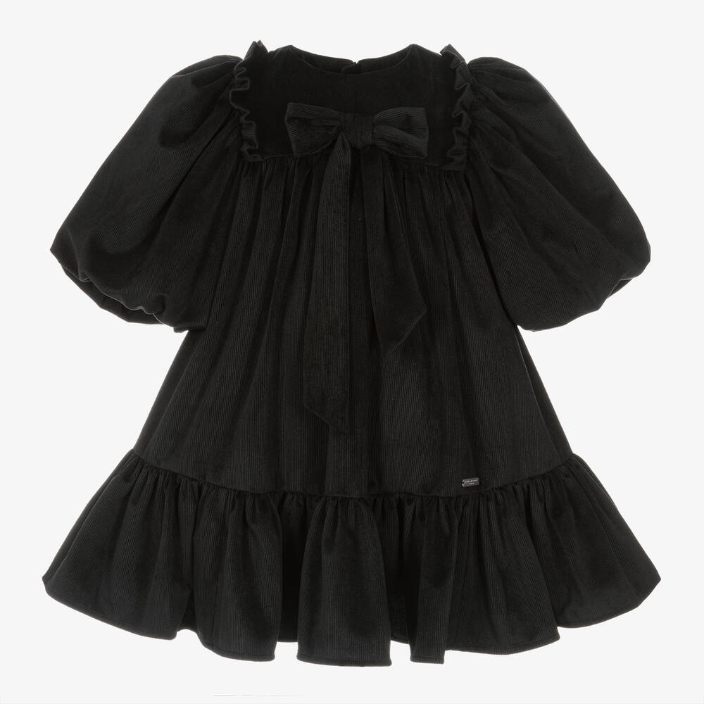 Jessie and James London - Girls Black Needlecord Dress | Childrensalon