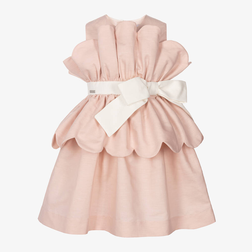 Jessie and James London - Girls Pink Scalloped Ruffle Dress | Childrensalon