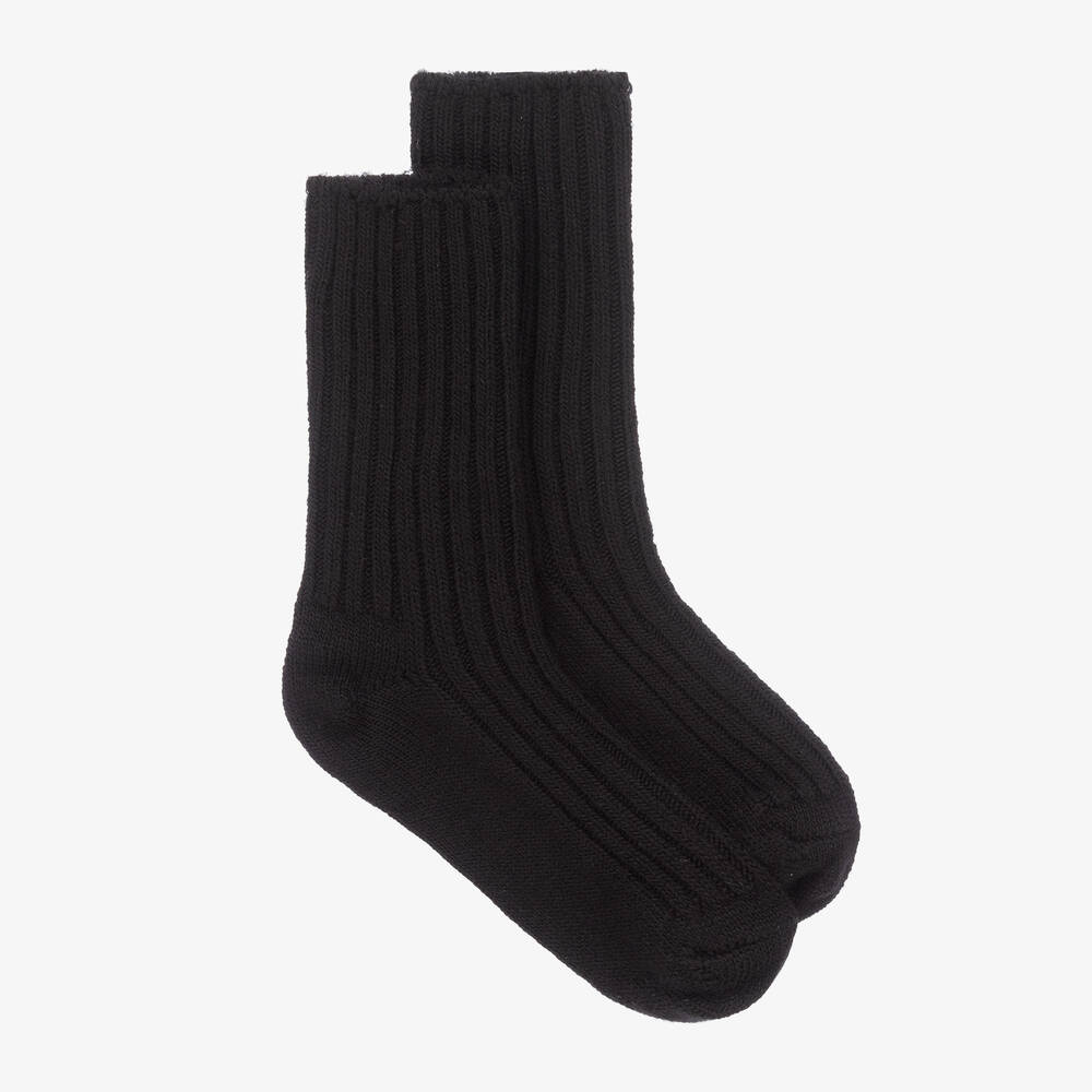 Joha - Black Thermal Wool Socks | Childrensalon